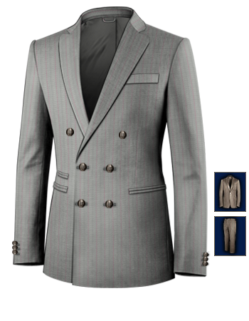 Suit with 6 Buttons, Double Breasted (2 To Close)