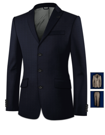 Chalk Stripe Suit with 3 Buttons, Single Breasted