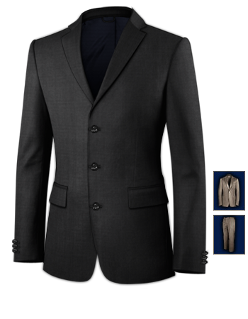 Low Cost Light Grey Suit with 3 Buttons, Single Breasted