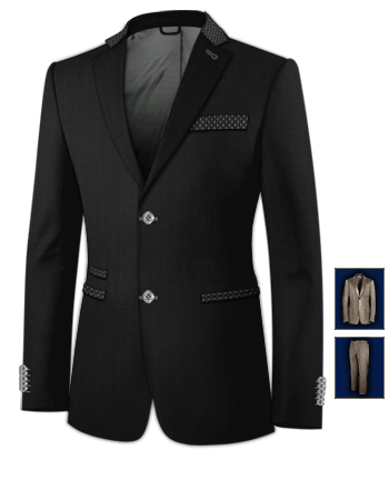 Brown Suit Cream Pinstripe with 2 Buttons, Single Breasted