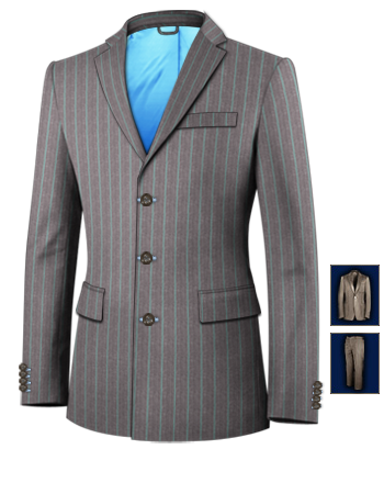 Dark Gray Wedding Suits with 3 Buttons, Single Breasted