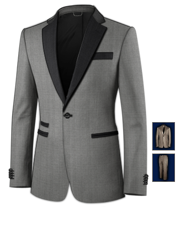 Black Suit For Men Wedding with 1 Button, Single Breasted
