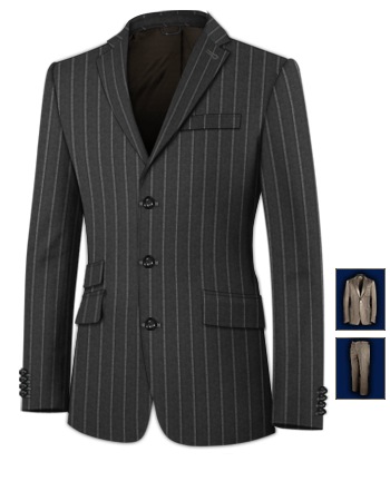 Cotton Suits For Men with 3 Buttons, Single Breasted