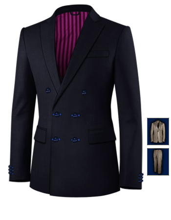 Mens Vintage Velvet Evening Jacket with 6 Buttons, Double Breasted (2 To Close)