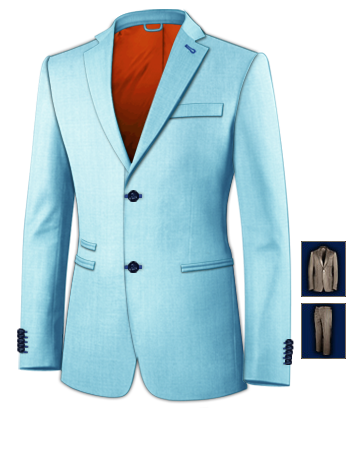 Men's Mod Suits with 2 Buttons, Single Breasted