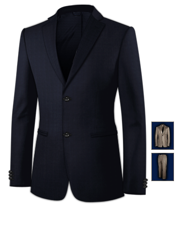 American Black Mens Suits Fashion with 2 Buttons, Single Breasted