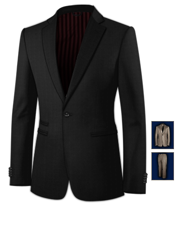 Mens Wedding Suits Uk with 1 Button, Single Breasted