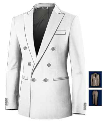 Double Breasted Pinstripe Suit with 6 Buttons, Double Breasted (1 To Close)