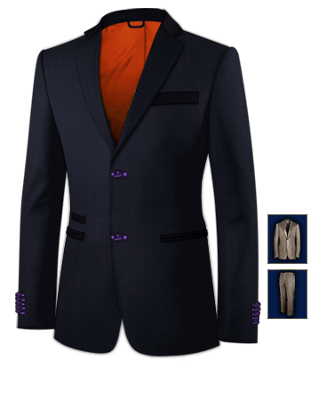 Mens Grey 3 Peice Suit with 2 Buttons, Single Breasted